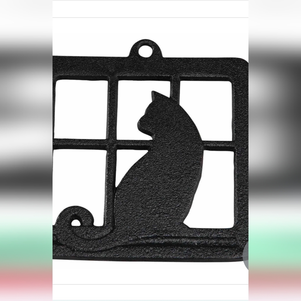 Black Cat Silhouette Cast Iron Trivet Or Wall Decor